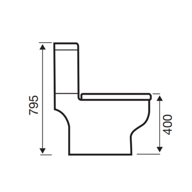 AquaLux Options 600 Open Back Close Coupled Rimless Toilet