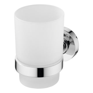 Ideal Standard Tumbler and Holder Frosted Glass/Chrome
