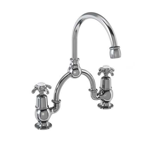 Burlington Anglesey Bridge Basin Mixer with Curved Spout (For Classic Basins)