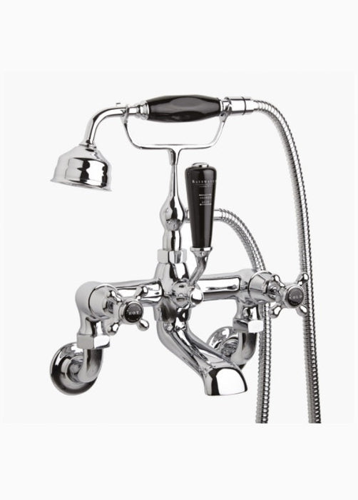 Bayswater Wall Mounted BSM, Crosshead, Dome Collar - Black & Chrome