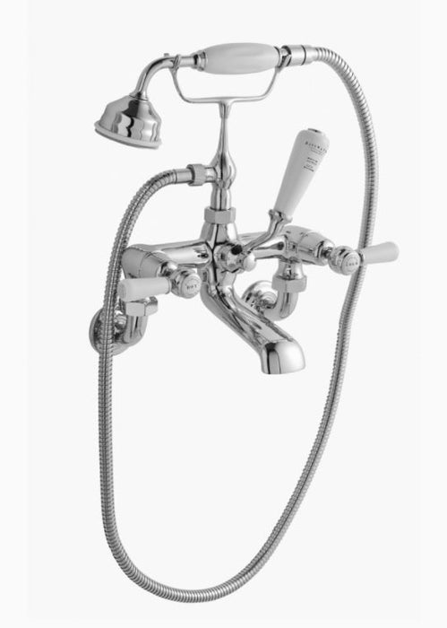Bayswater Wall Mounted BSM, Lever, Dome Collar - White & Chrome